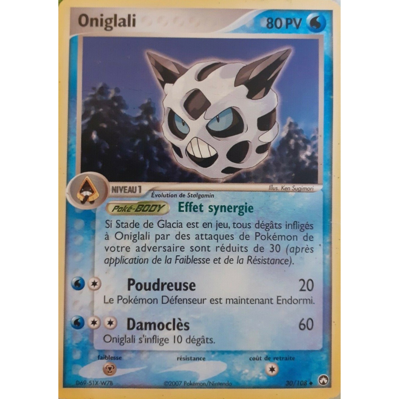 Carte Pokémon Oniglali 30/108 Peu commune Gardiens du Pouvoir
