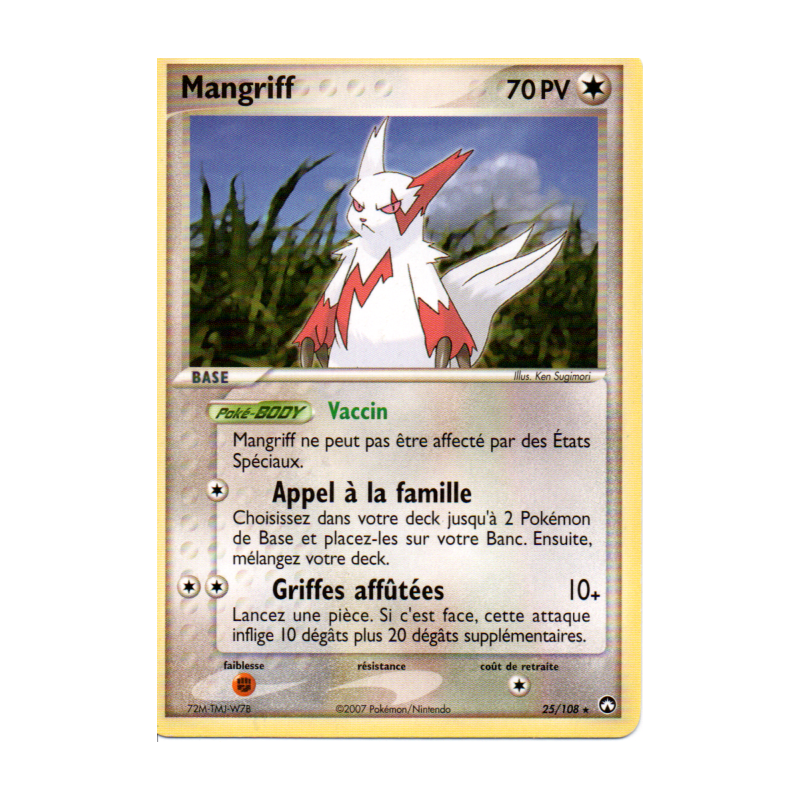 Carte Pokémon Mangriff 25/108 Rare Gardiens du Pouvoir