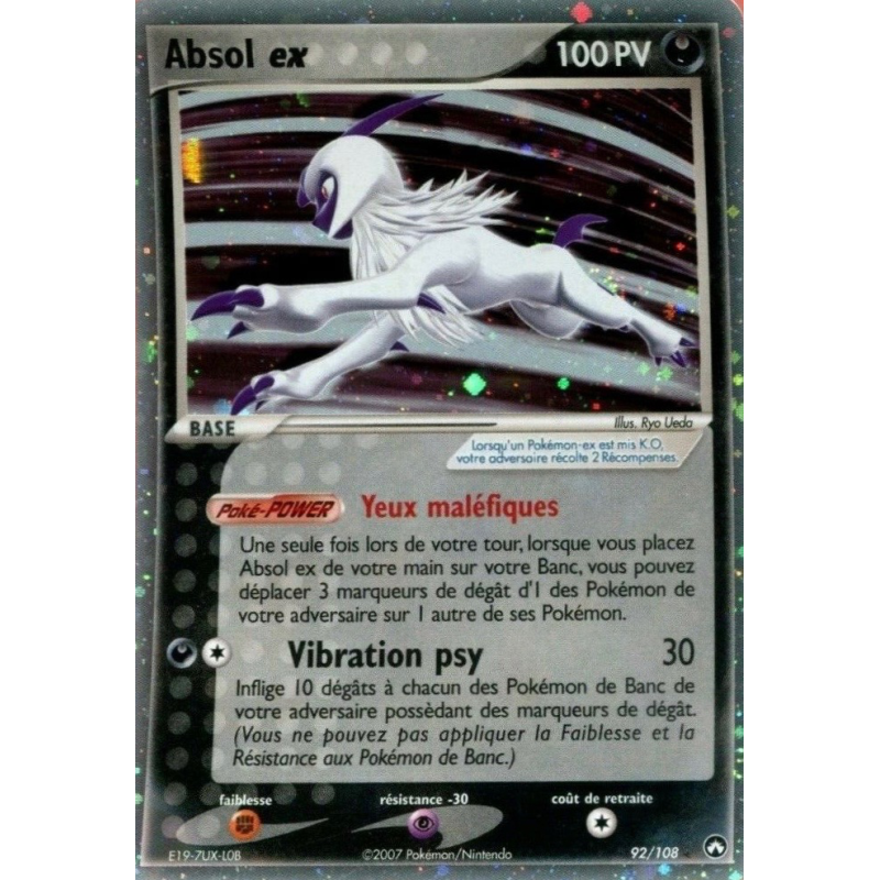 Carte Pokémon Absol ex 92/108 Ultra Rare Gardiens du Pouvoir