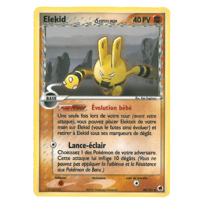 Carte Pokémon Elekid δ 48/101 Commune Île des Dragons