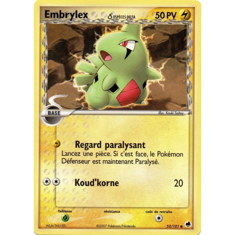Carte Pokémon Embrylex δ 52/101 Commune Île des Dragons