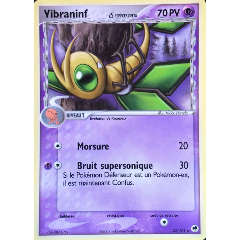 Carte Pokémon Vibraninf δ 42/101 Peu commune Île des Dragons