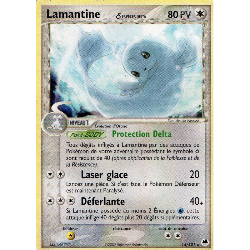 Carte Pokémon Lamantine δ 15/101 Rare Île des Dragons