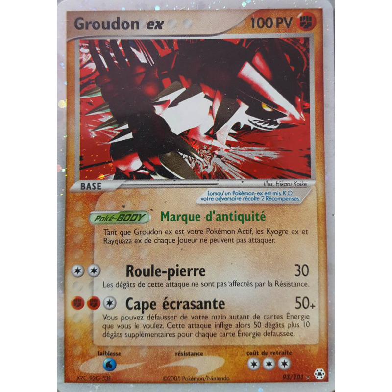 Carte Pokémon Groudon ex 93/101 Ultra Rare Légendes Oubliées