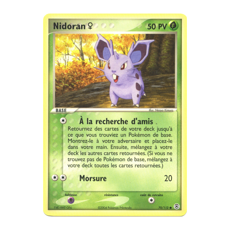 Carte Pokémon Nidoran ♀ 70/112 Commune Rouge Feu & Vert Feuille