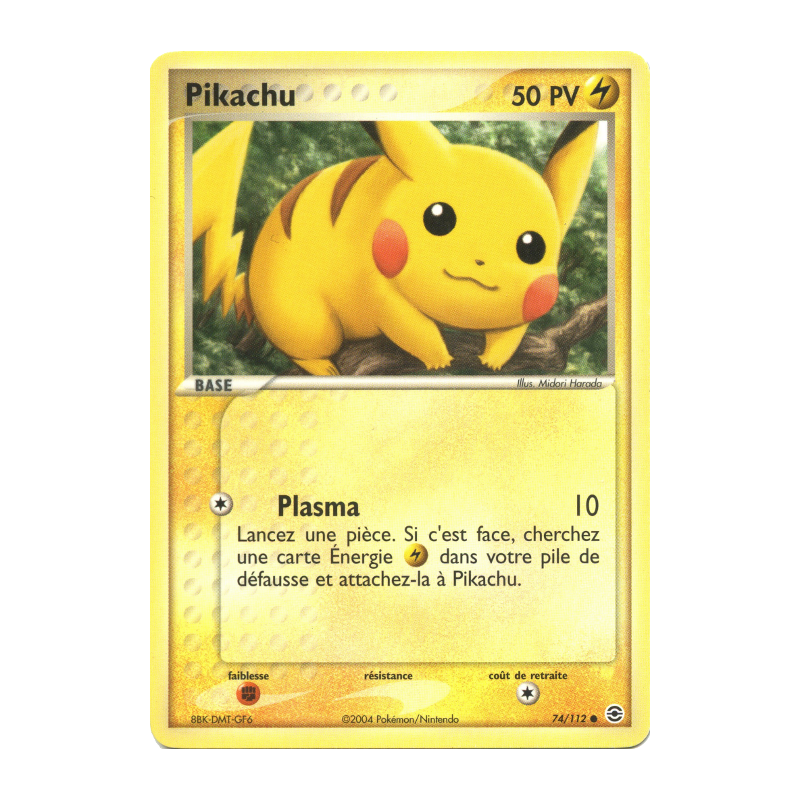 Carte Pokémon Pikachu 74/112 Commune Rouge Feu & Vert Feuille