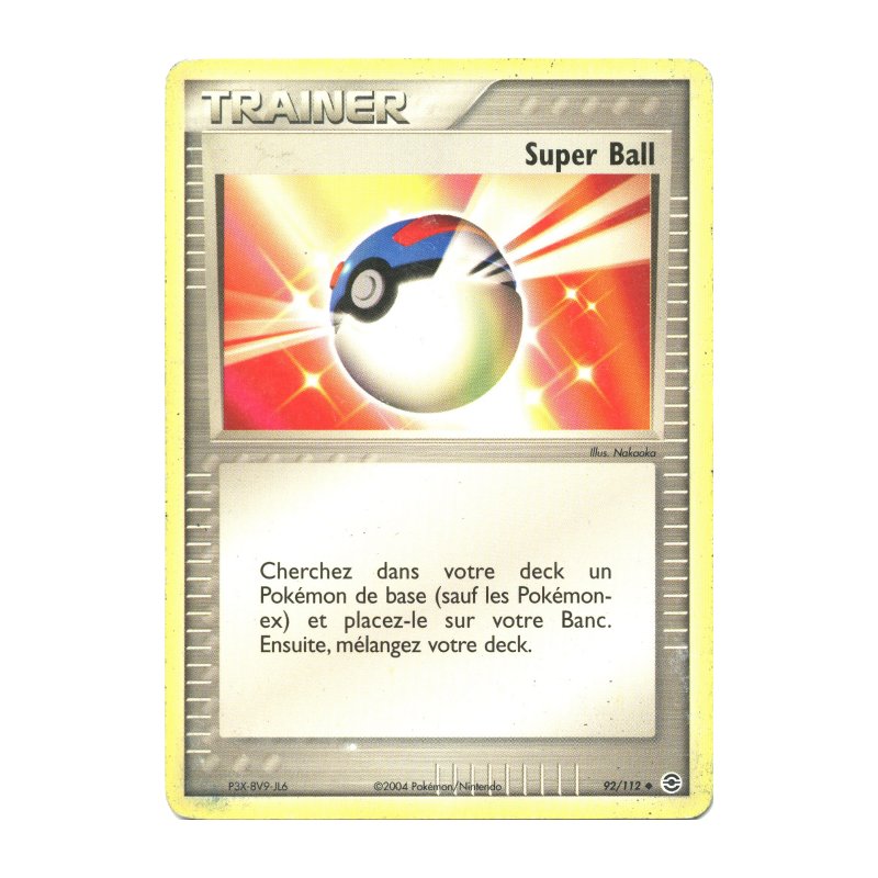 Carte Pokémon Super Ball 92/112 Peu commune Rouge Feu & Vert Feuille