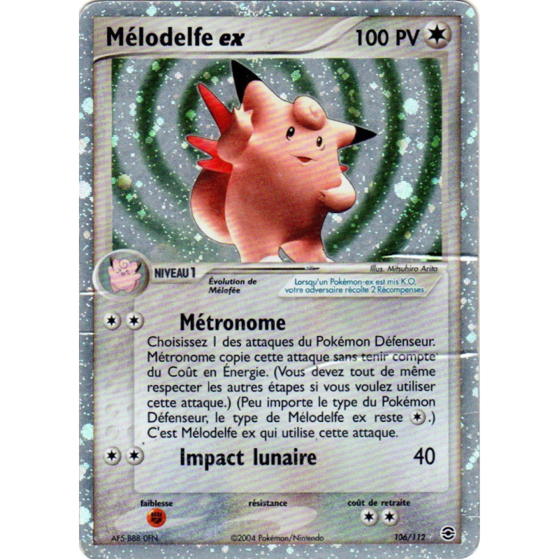 Carte Pokémon Mélodelfe ex 106/112 Ultra Rare Rouge Feu & Vert Feuille