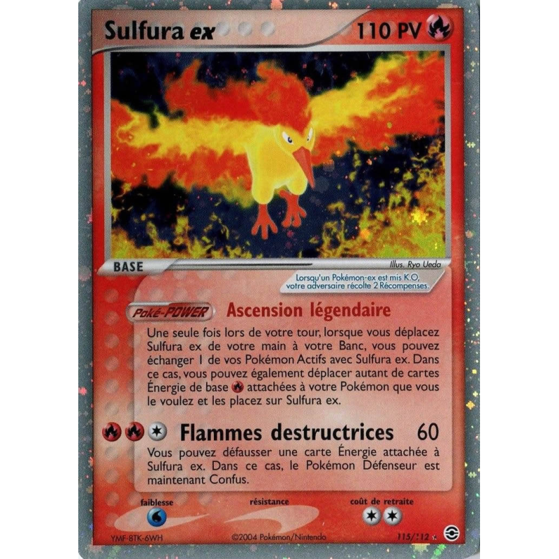 Carte Pokémon Sulfura ex 115/112 Secrète Rouge Feu & Vert Feuille