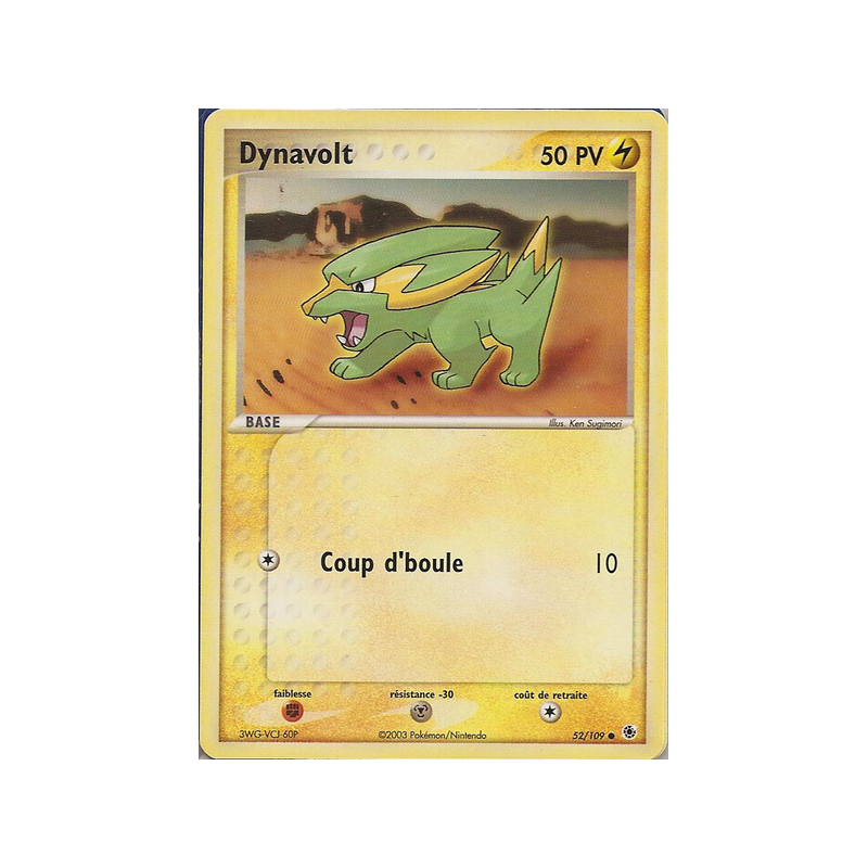 Carte Pokémon Dynavolt 52/109 Commune Rubis & Saphir