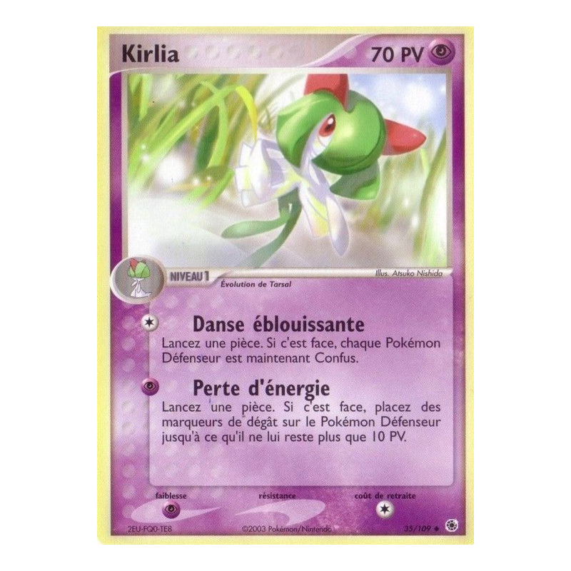 Carte Pokémon Kirlia 35/109 Peu commune Rubis & Saphir