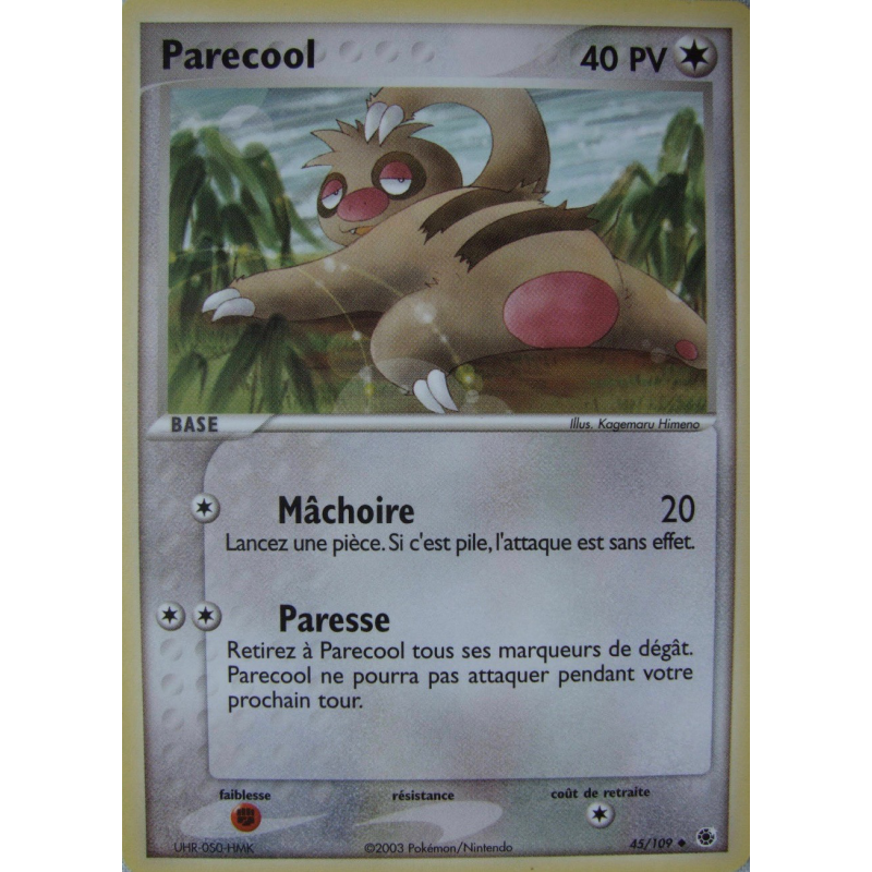Carte Pokémon Parecool 45/109 Peu commune Rubis & Saphir