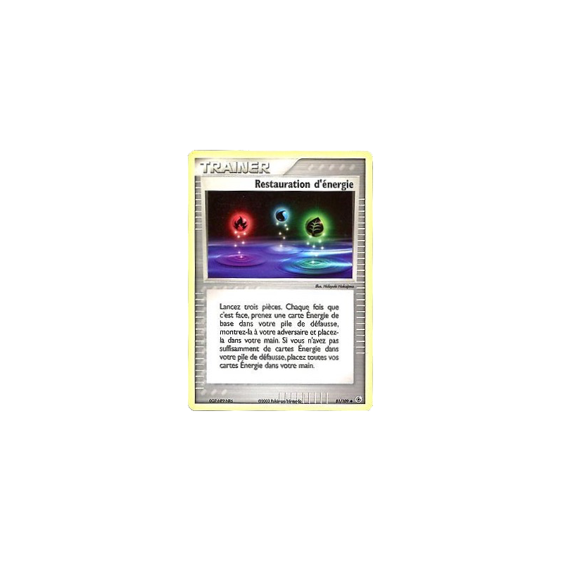 Carte Pokémon Restauration d'énergie 81/109 Peu commune Rubis & Saphir