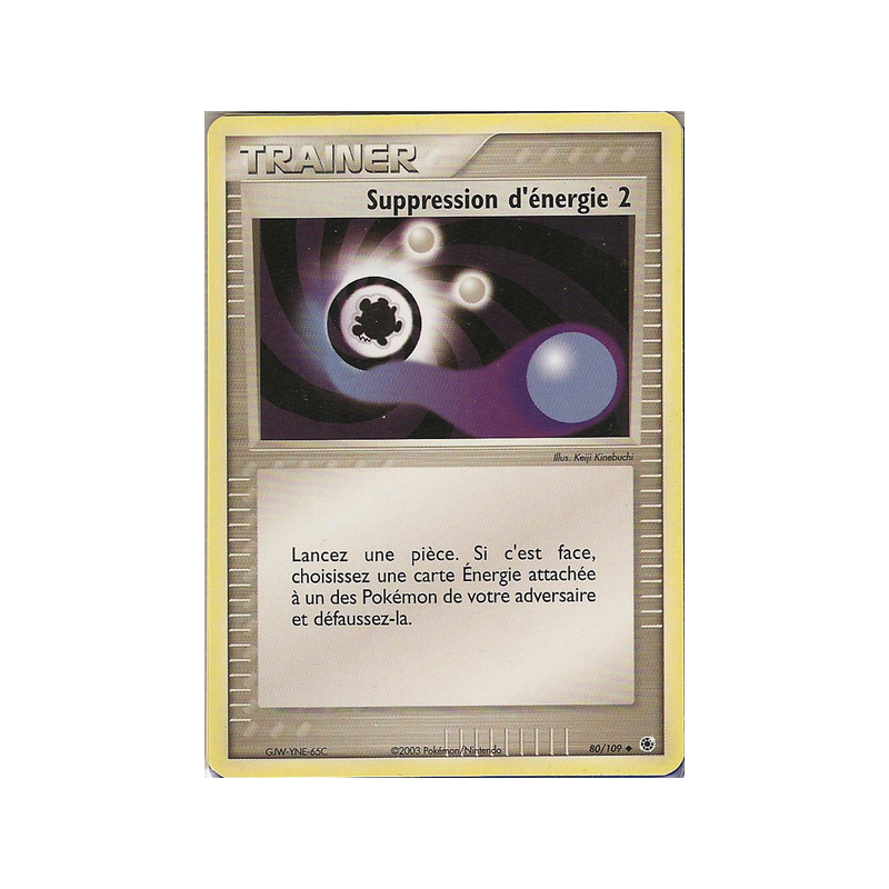 Carte Pokémon Suppression d'énergie 2 80/109 Peu commune Rubis & Saphir