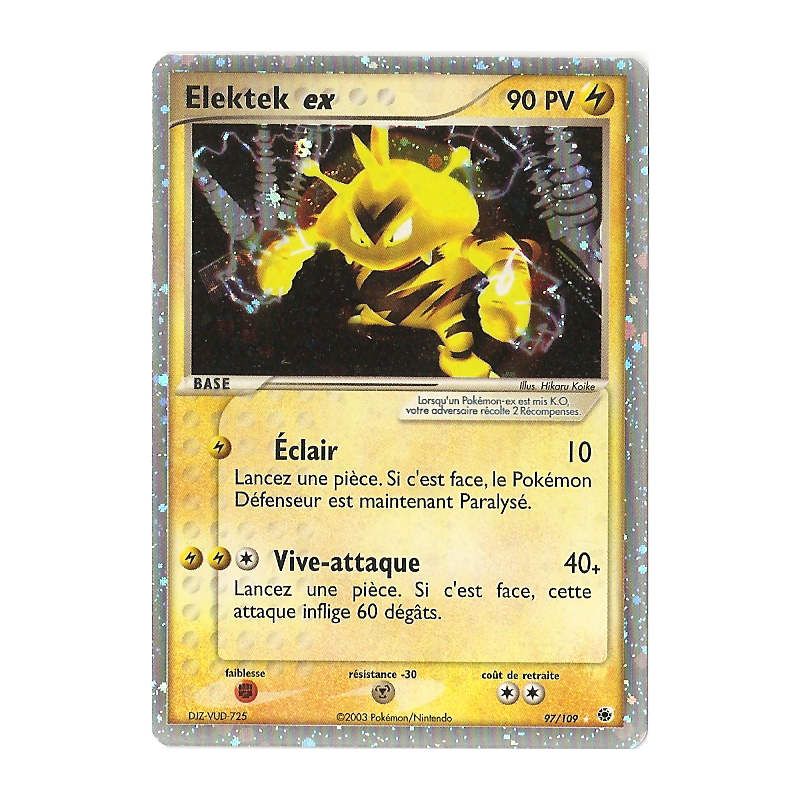 Carte Pokémon Elektek ex 97/109 Ultra Rare Rubis & Saphir