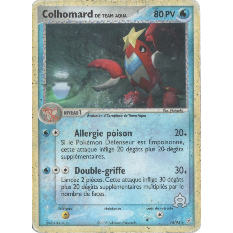 Carte Pokémon Colhomard de Team Aqua 14/95 Rare Team Magma VS Team Aqua