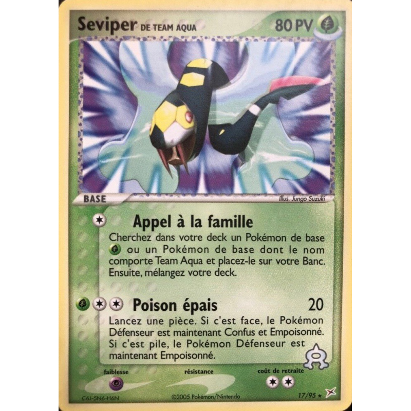 Carte Pokémon Seviper de Team Aqua 17/95 Rare Team Magma VS Team Aqua