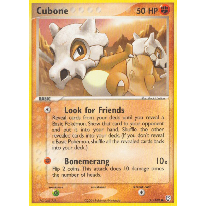 Carte Pokémon Cubone 51/109 Commune Team Rocket Returns