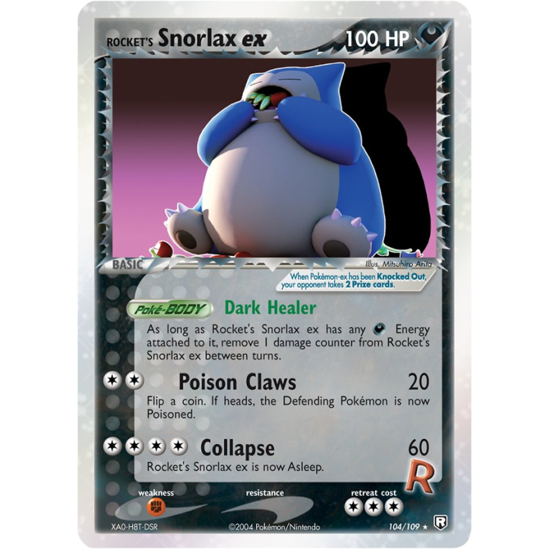 Carte Pokémon Rocket's Snorlax ex 104/109 Ultra Rare Team Rocket Returns