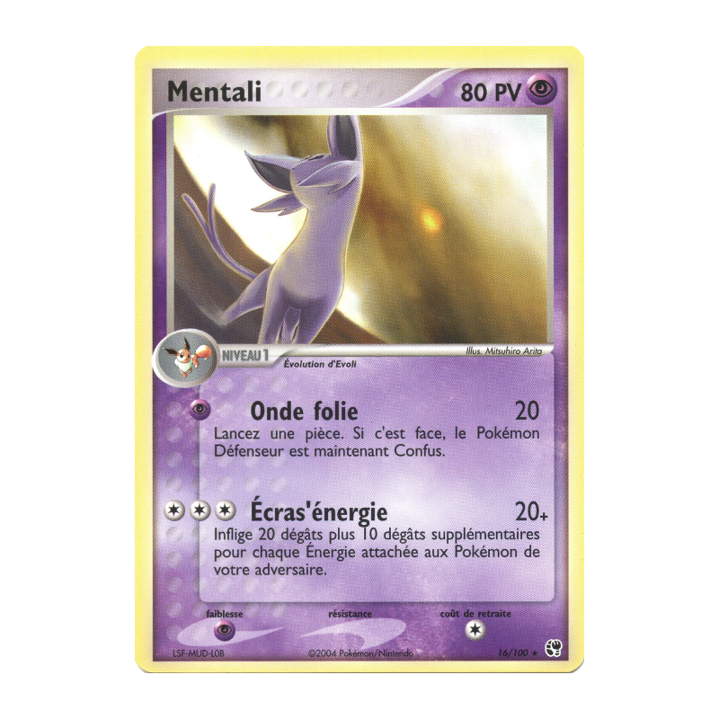 Carte Pokémon Mentali 16/100 Rare Tempête de sable