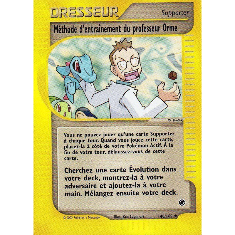 Carte Pokémon Méthode d'entraînement du professeur Orme 148/165 Peu commune Expedition