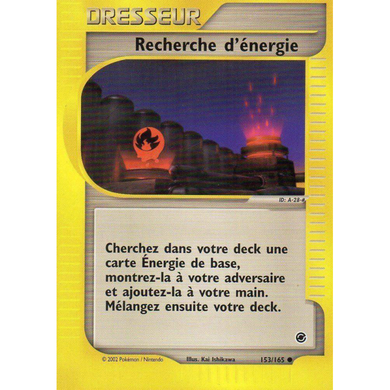 Carte Pokémon Recherche d'énergie 153/165 Peu commune Expedition