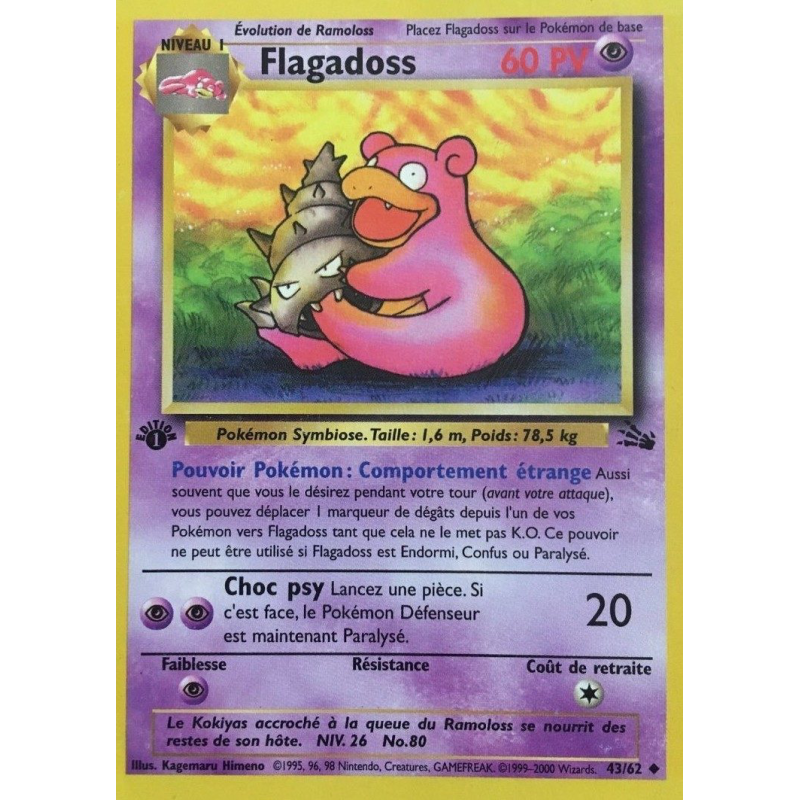 Carte Pokémon Flagadoss 43/62 Peu commune Fossile (JCC)