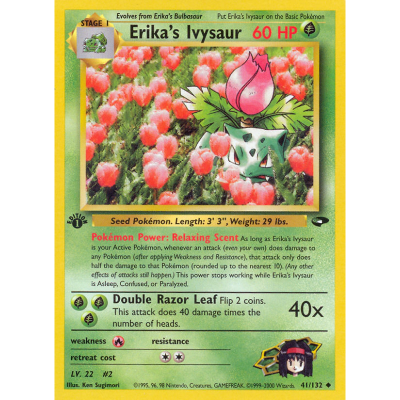 Carte Pokémon Erika's Ivysaur 41/132 Peu commune Gym Challenge