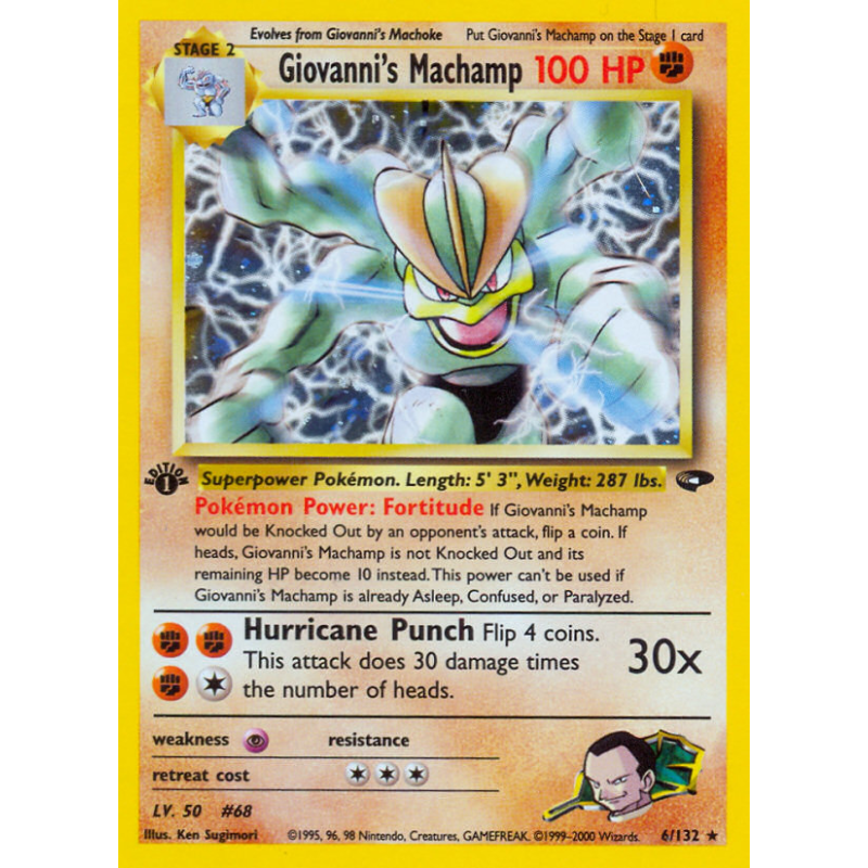 Carte Pokémon Giovanni's Machamp 6/132 Holographique Gym Challenge