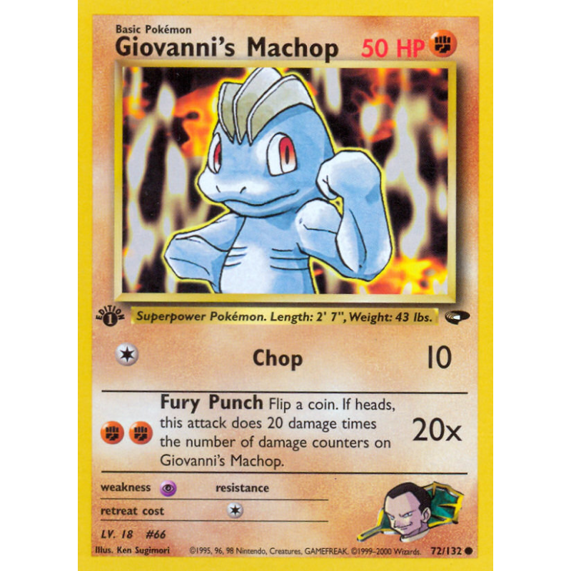 Carte Pokémon Giovanni's Machop 72/132 Commune Gym Challenge