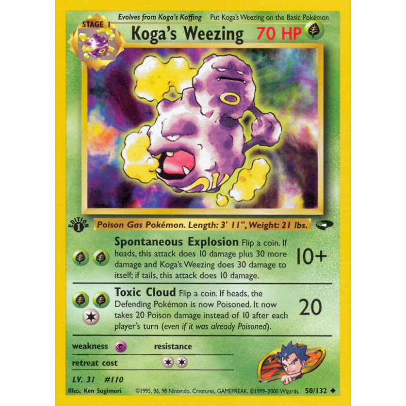 Carte Pokémon Koga's Weezing 50/132 Peu commune Gym Challenge