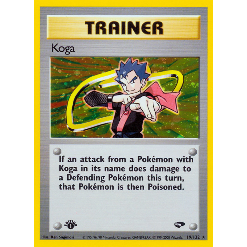 Carte Pokémon Koga 19/132 Holographique Gym Challenge