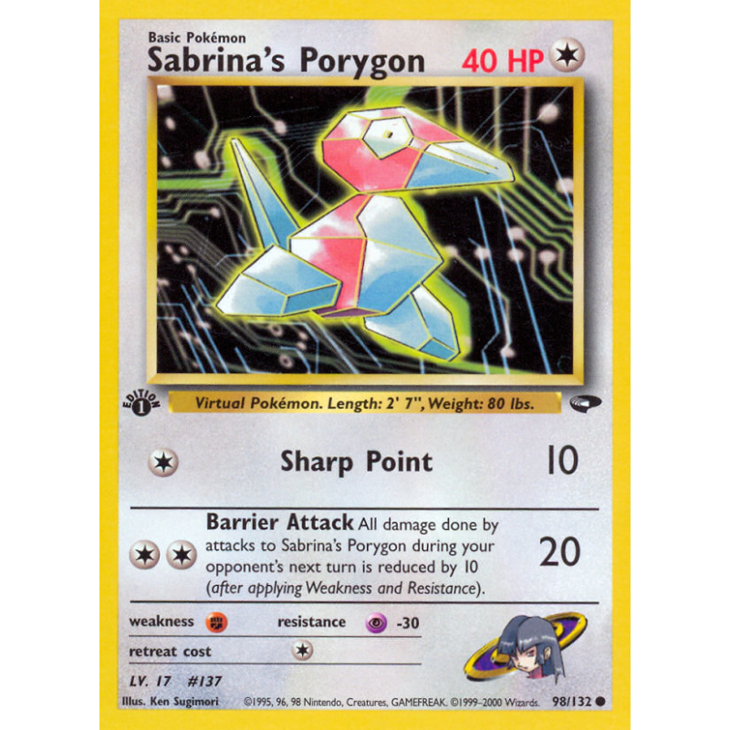 Carte Pokémon Sabrina's Porygon 98/132 Commune Gym Challenge