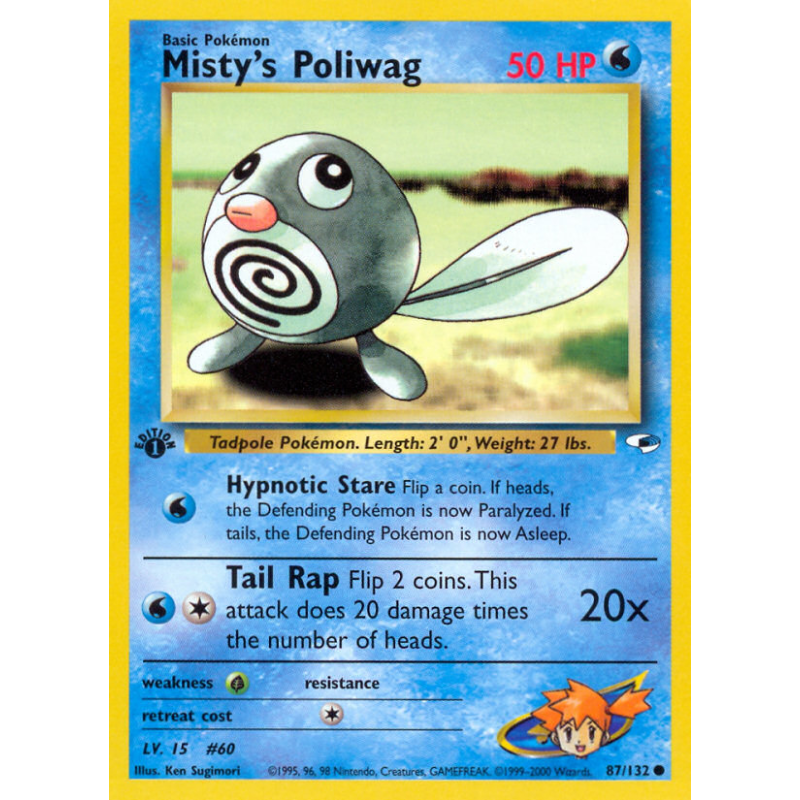 Carte Pokémon Misty's Poliwag 87/132 Commune Gym Heroes