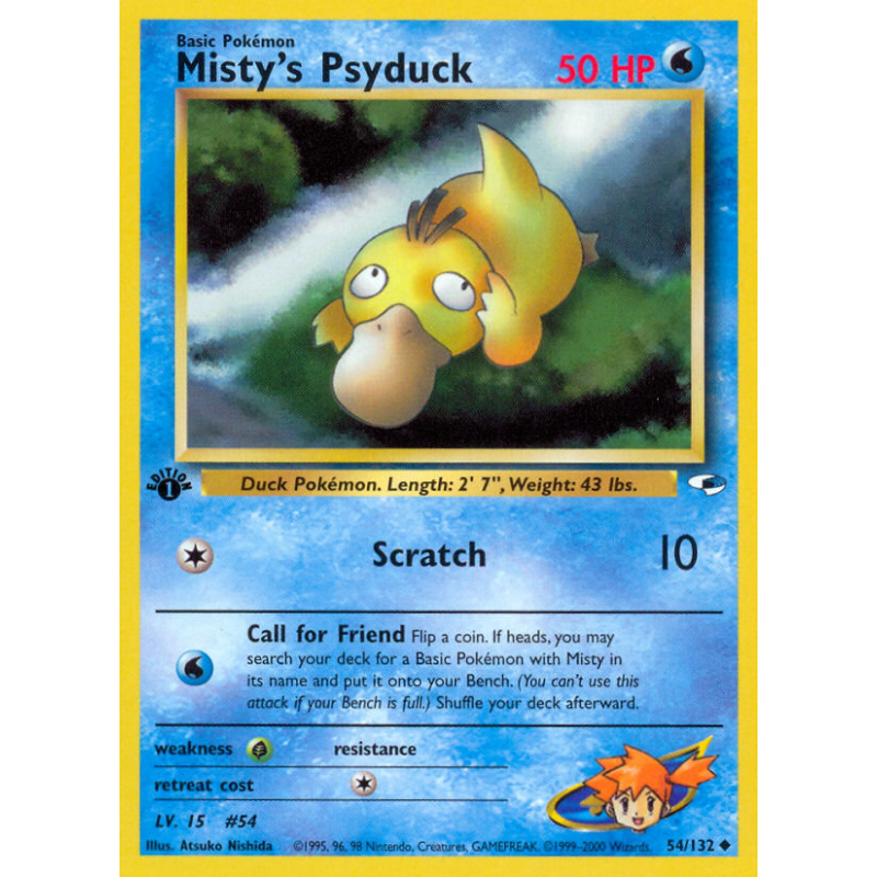 Carte Pokémon Misty's Psyduck 54/132 Peu commune Gym Heroes