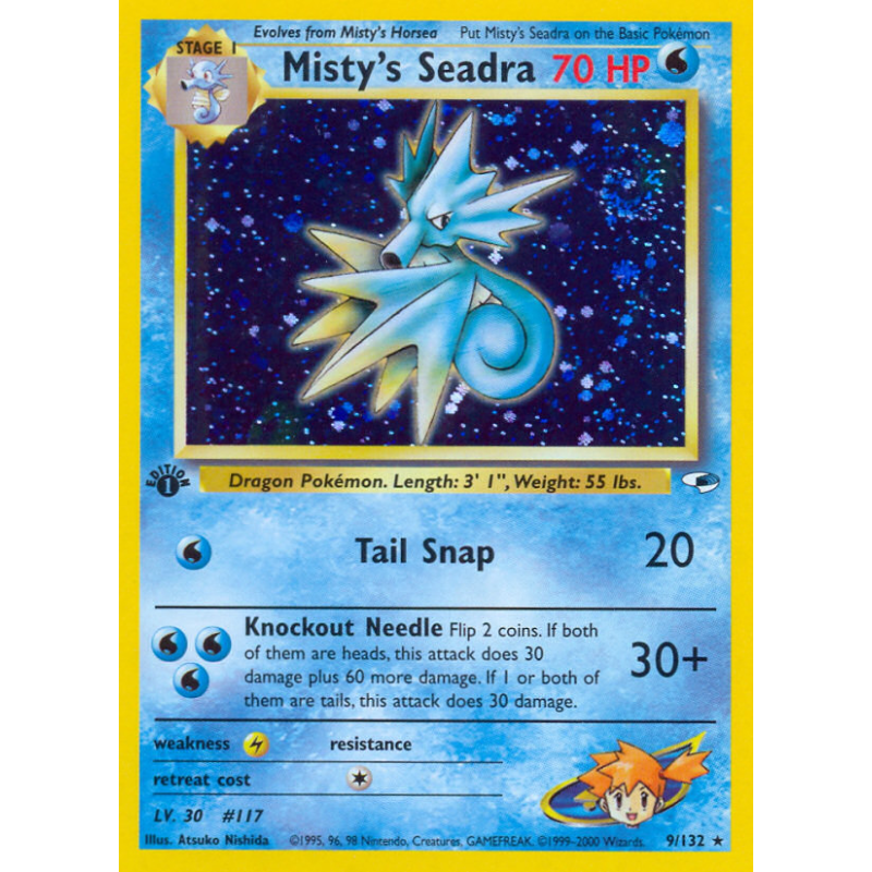 Carte Pokémon Misty's Seadra 9/132 Holographique Gym Heroes