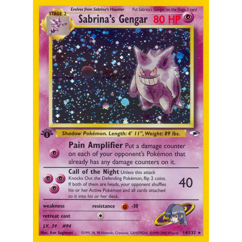 Carte Pokémon Sabrina's Gengar 14/132 Holographique Gym Heroes