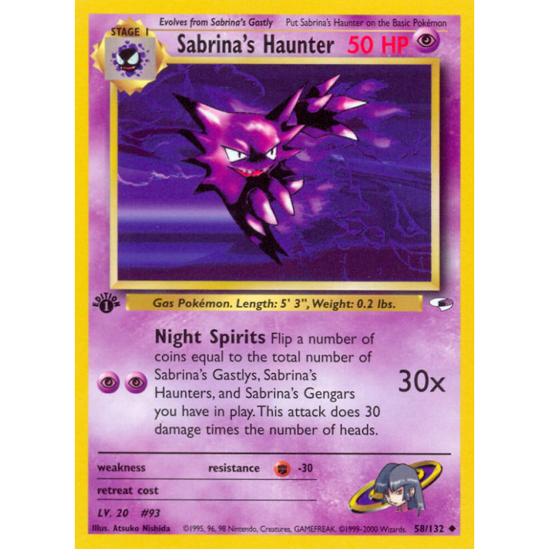 Carte Pokémon Sabrina's Haunter 58/132 Peu commune Gym Heroes