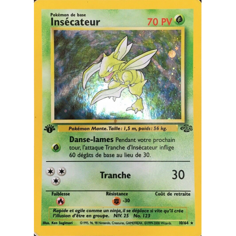 Carte Pokémon Insécateur 10/64 Holographique Jungle (JCC)