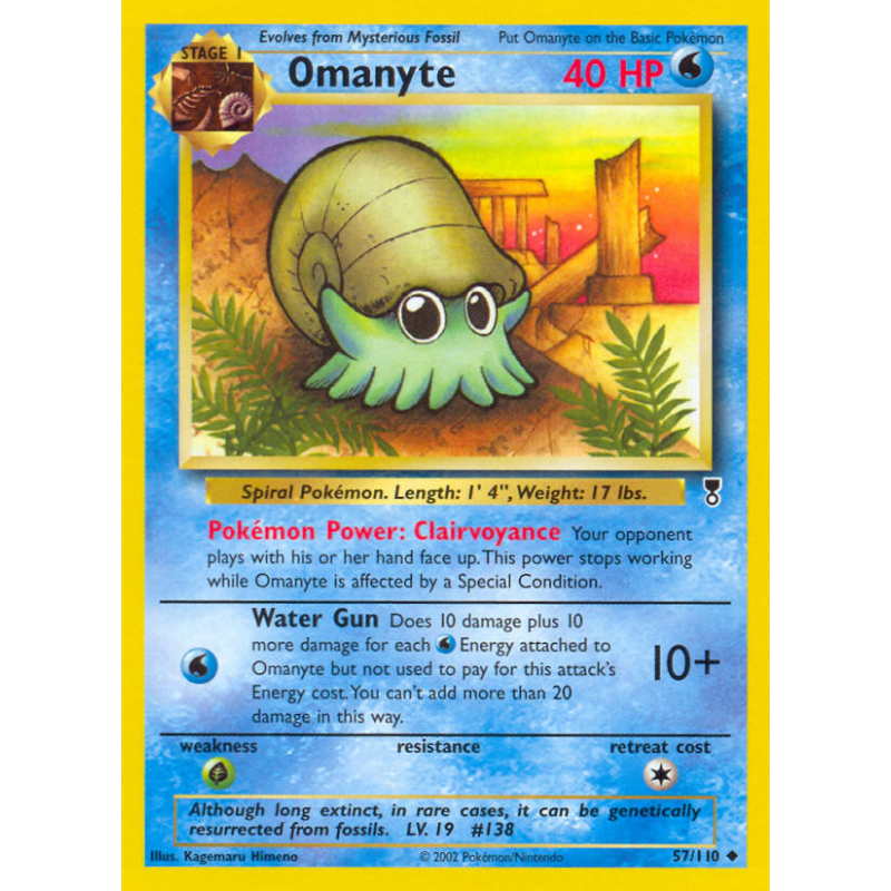 Carte Pokémon Omanyte 57/110 Commune Legendary Collection