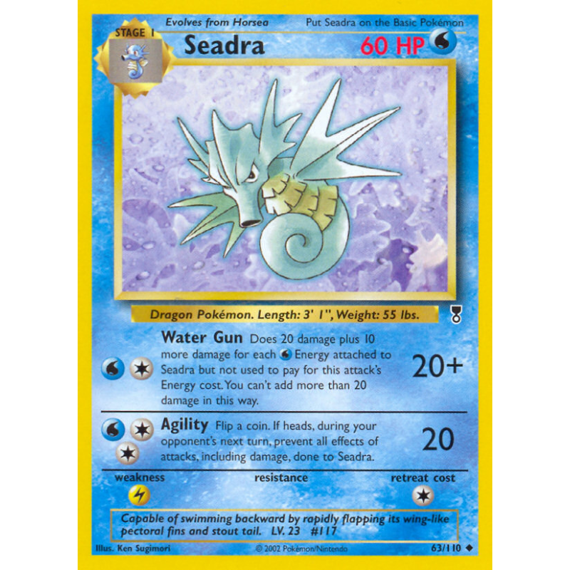 Carte Pokémon Seadra 63/110 Peu commune Legendary Collection