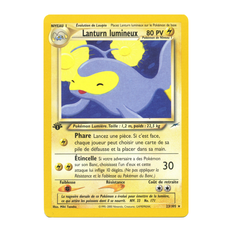 Carte Pokémon Lanturn lumineux 23/105 Rare Neo Destiny