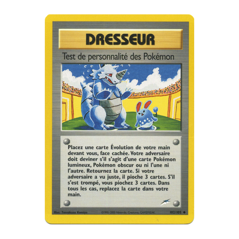 Carte Pokémon Test de personnalité des Pokémon 102/105 Peu commune Neo Destiny