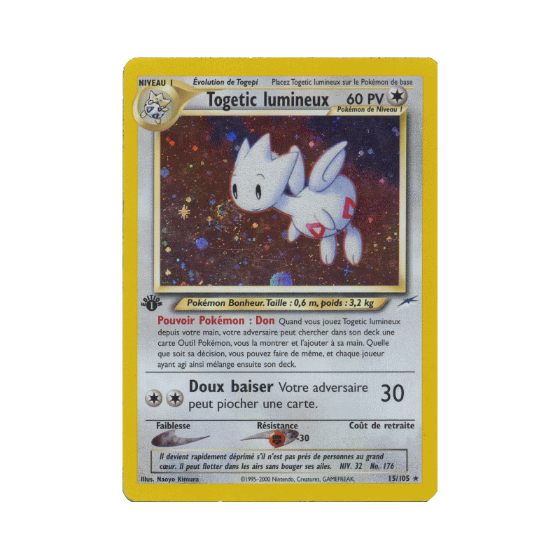 Carte Pokémon Togetic lumineux 15/105 Holographique Neo Destiny
