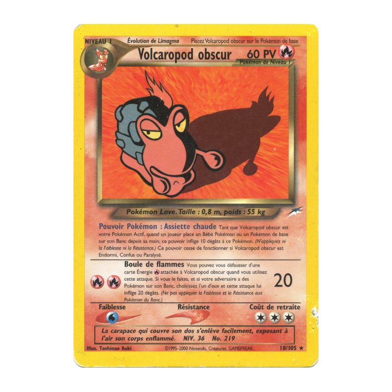Carte Pokémon Volcaropod obscur 18/105 Rare Neo Destiny