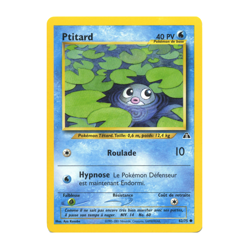 Carte Pokémon Ptitard 62/75 Commune Neo Discovery