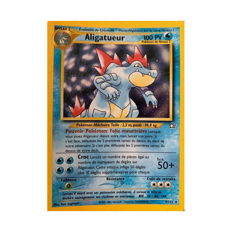 Carte Pokémon Aligatueur 4/111 Holographique Neo Genesis
