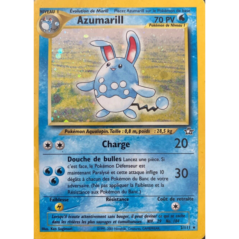 Carte Pokémon Azumarill 2/111 Holographique Neo Genesis