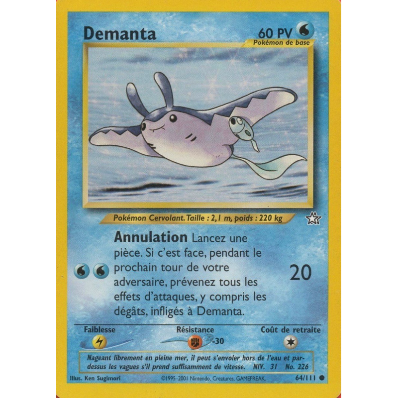 Carte Pokémon Demanta 64/111 Commune Neo Genesis