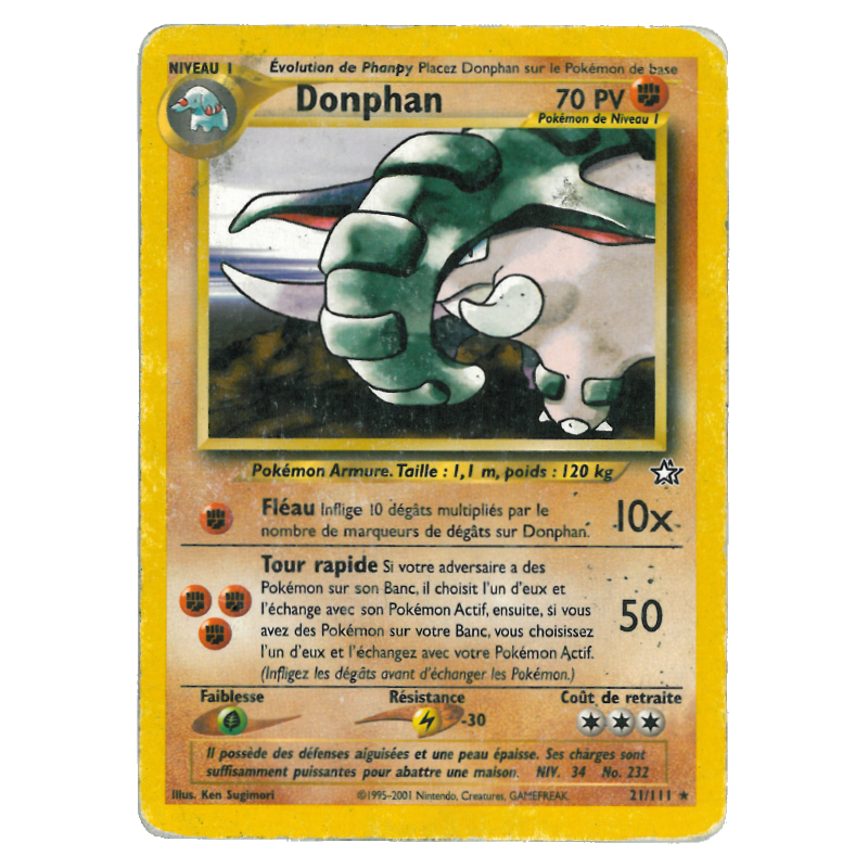 Carte Pokémon Donphan 21/111 Rare Neo Genesis
